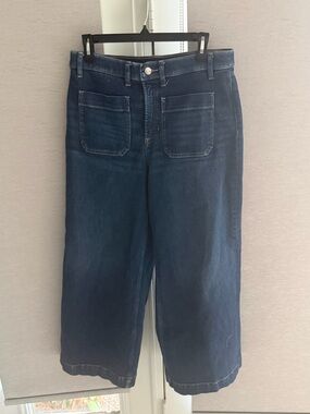 SPANX Dark Blue Denim-Look Pull-On Pants